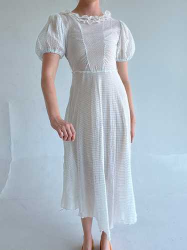 1930's Swiss Dot Puffed Sleeve Dress - image 1