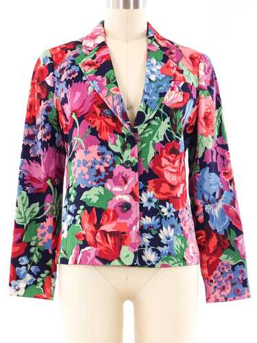 Cacharel Floral Printed Cropped Blazer