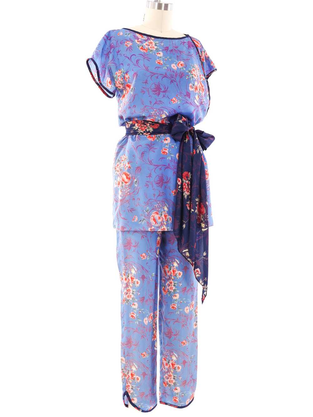 Giorgio di Sant'Angelo Floral Printed Silk Ensemb… - image 3