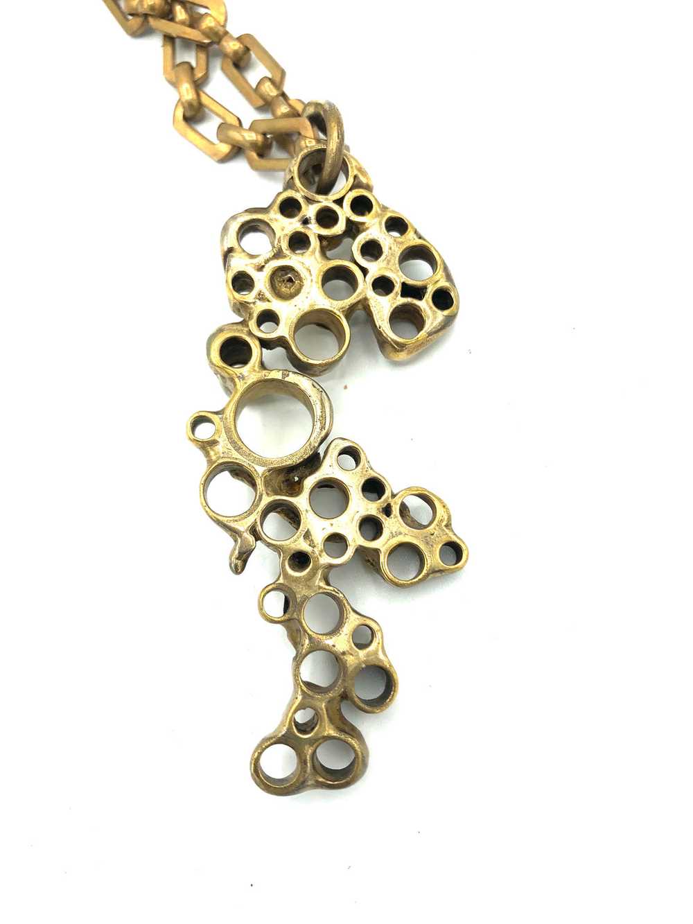 1960s/70s Brutalist Bronze and Brass Necklace - image 3