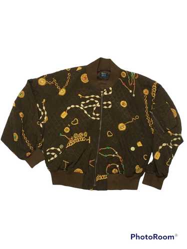 Chain Print Bomber Jacket - Luxury Yellow