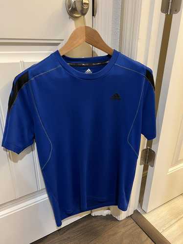 Adidas Mens Blue and Black Striped Adidas Shirt