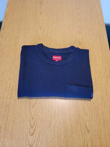 Supreme Supreme long sleeve pocket tee navy sz XL