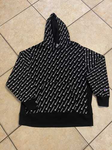 Champion reverse weave all over print black on sale hoodie