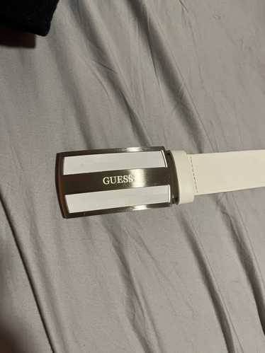 Guess White leather guess belt