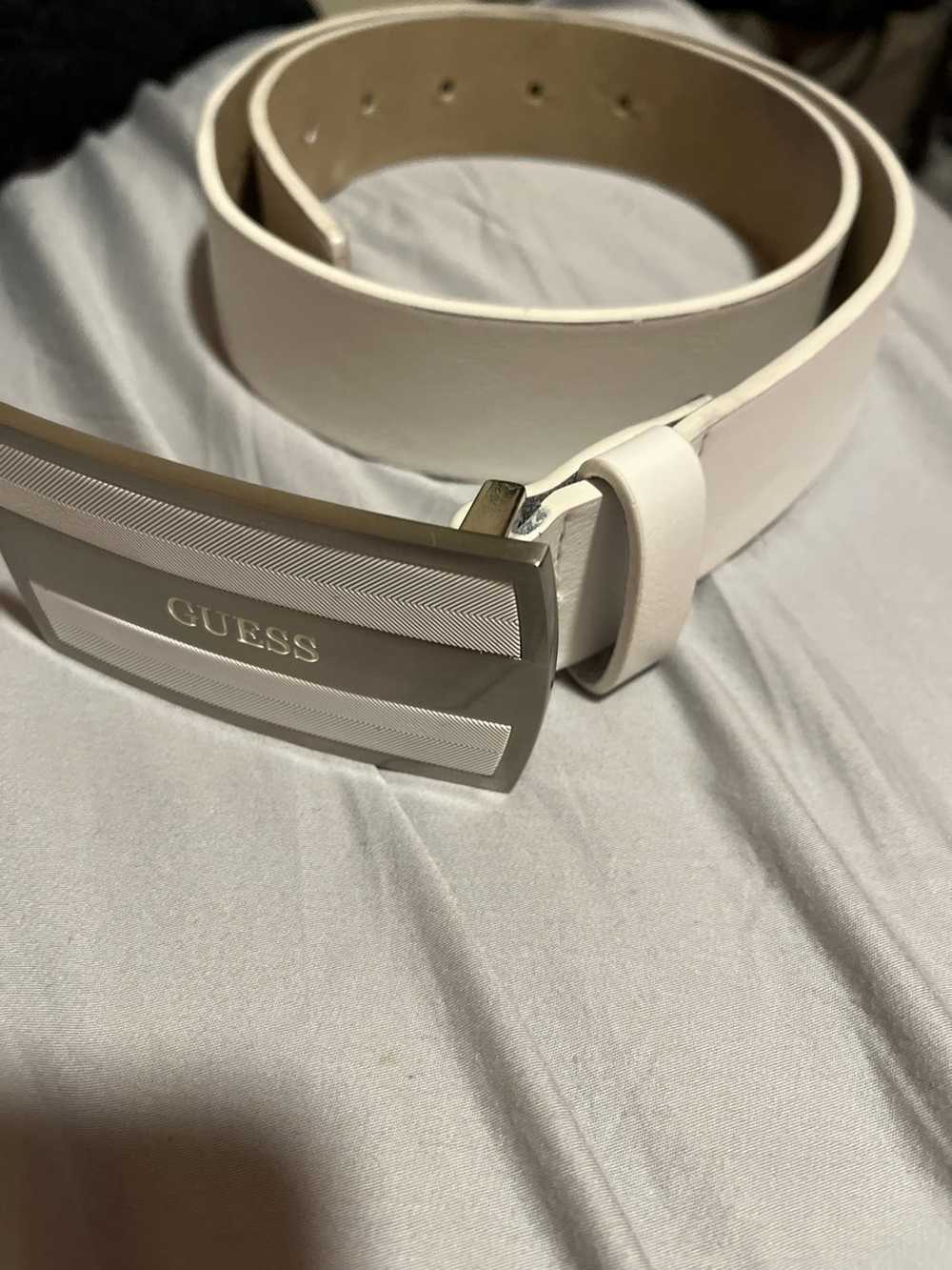 Guess White leather guess belt - image 4