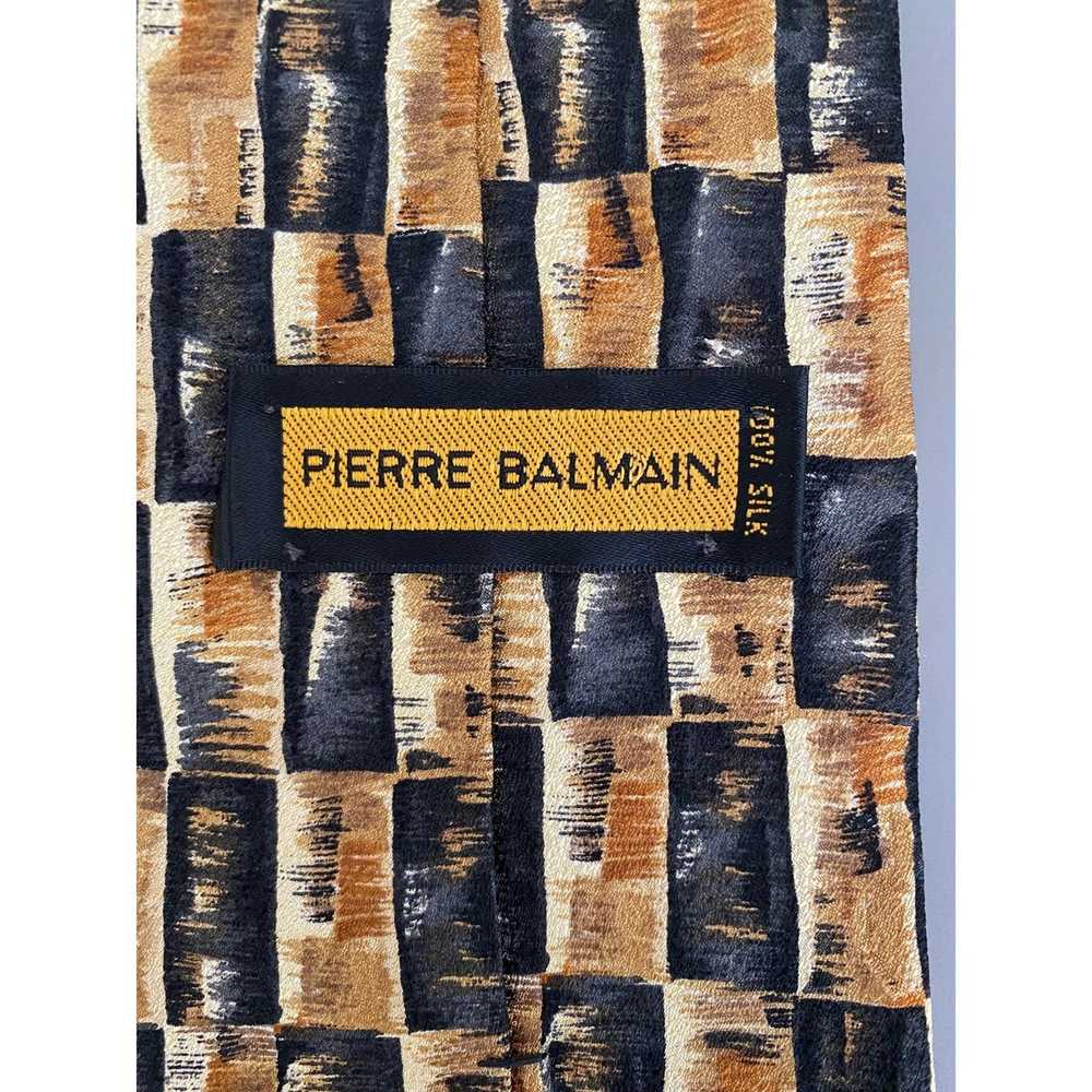 Pierre Balmain VTG Pierre Balmain Silk Tie Gold B… - image 3