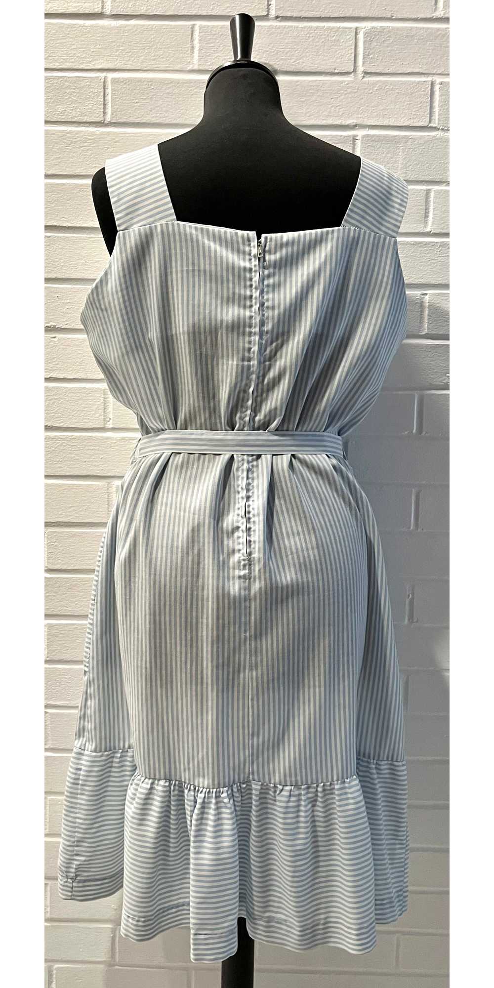 1960s Striped Embroidered Sundress/ Housedress - image 2