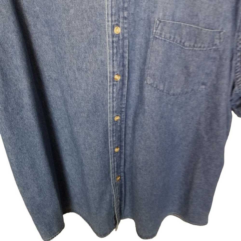 Puritan Puritan XL 46-48 Denim Short Sleeves Butt… - image 3