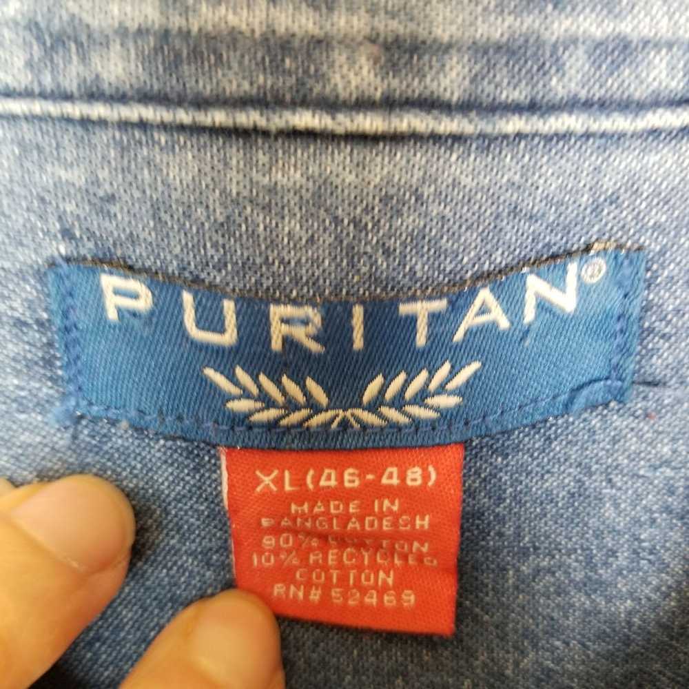 Puritan Puritan XL 46-48 Denim Short Sleeves Butt… - image 6