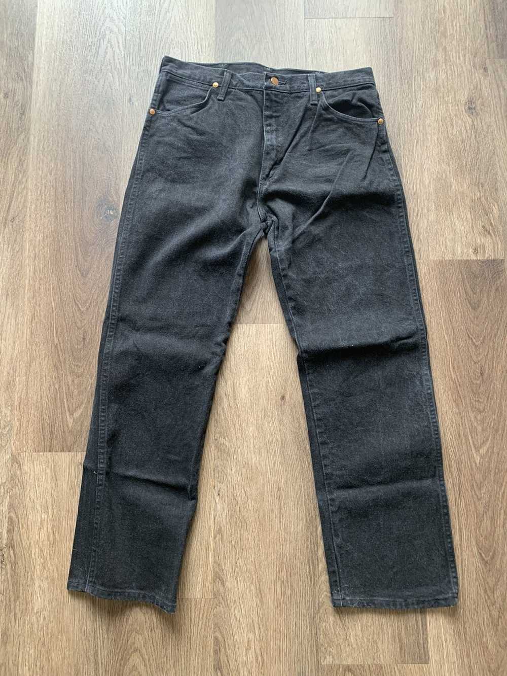 Vintage × Wrangler Wrangler 13MWZWK Black Denim J… - image 1