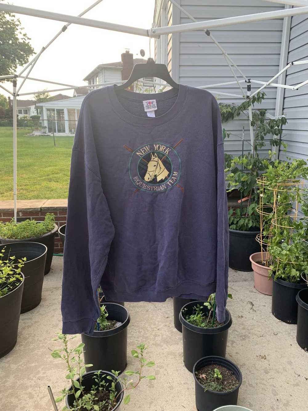 Vintage Purple Horse Design Sweatshirt - image 1