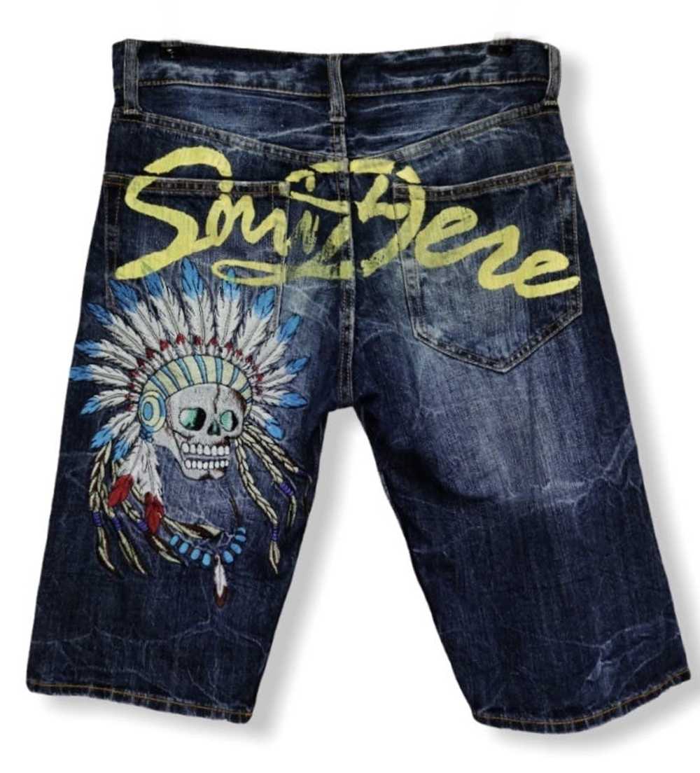 00s L.G.B. CRAZY WOLF SKULL DENIM PANTS