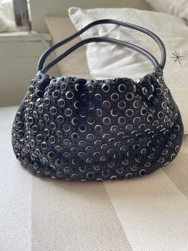 Sonia Rykiel Black crystal leather purse