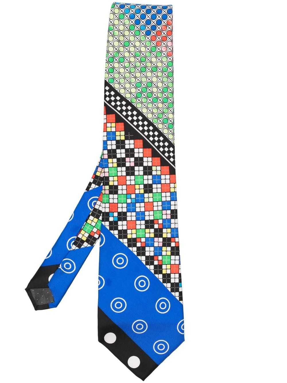 Versace Pre-Owned 1990s geometric-print silk tie … - image 1
