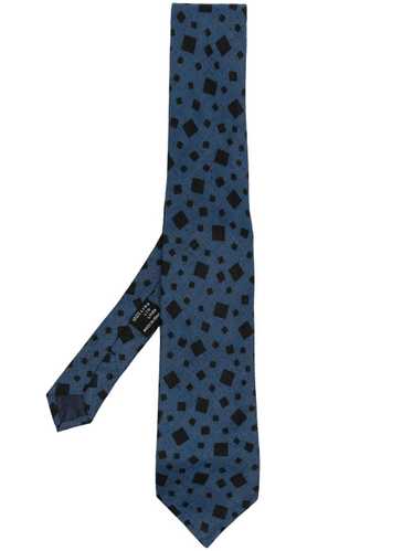 Versace Pre-Owned 1970s square-print linen tie - … - image 1