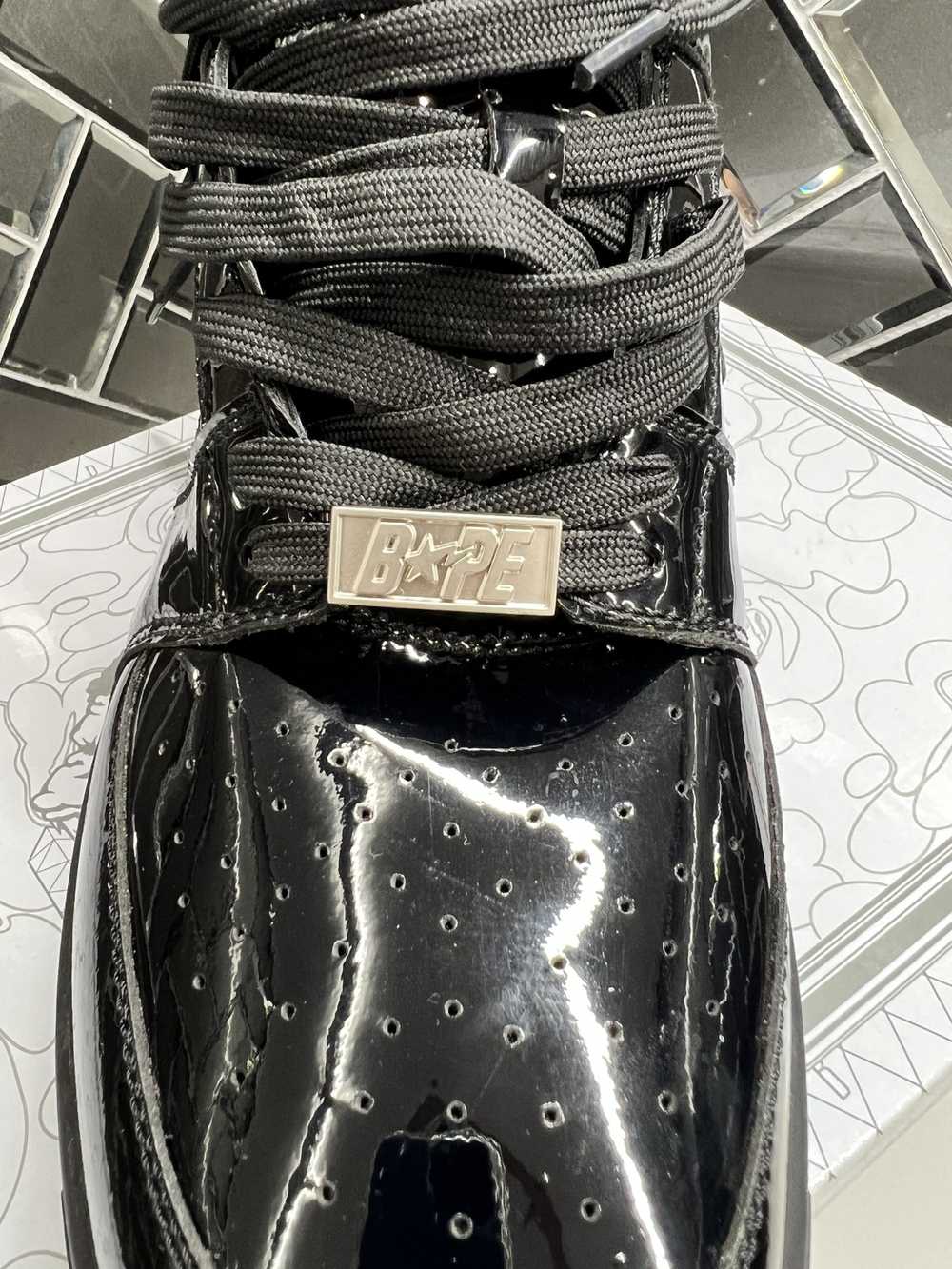 Bape BAPE BAPESTA LOW BLACK PATENT LEATHER SIZE 13 - image 11