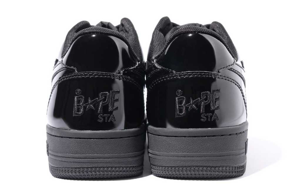 Bape BAPE BAPESTA LOW BLACK PATENT LEATHER SIZE 13 - image 2