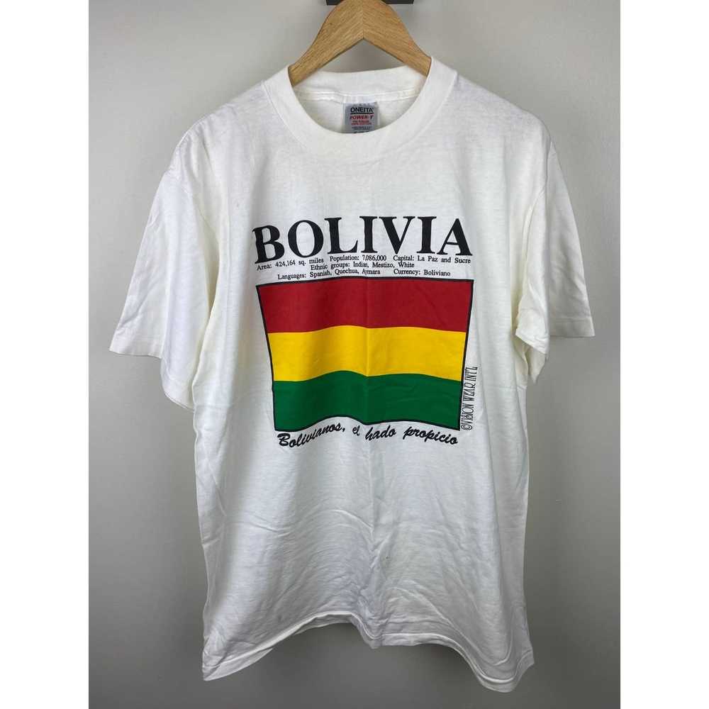 Streetwear 90s Bolivia National Flag Country Tee … - image 1