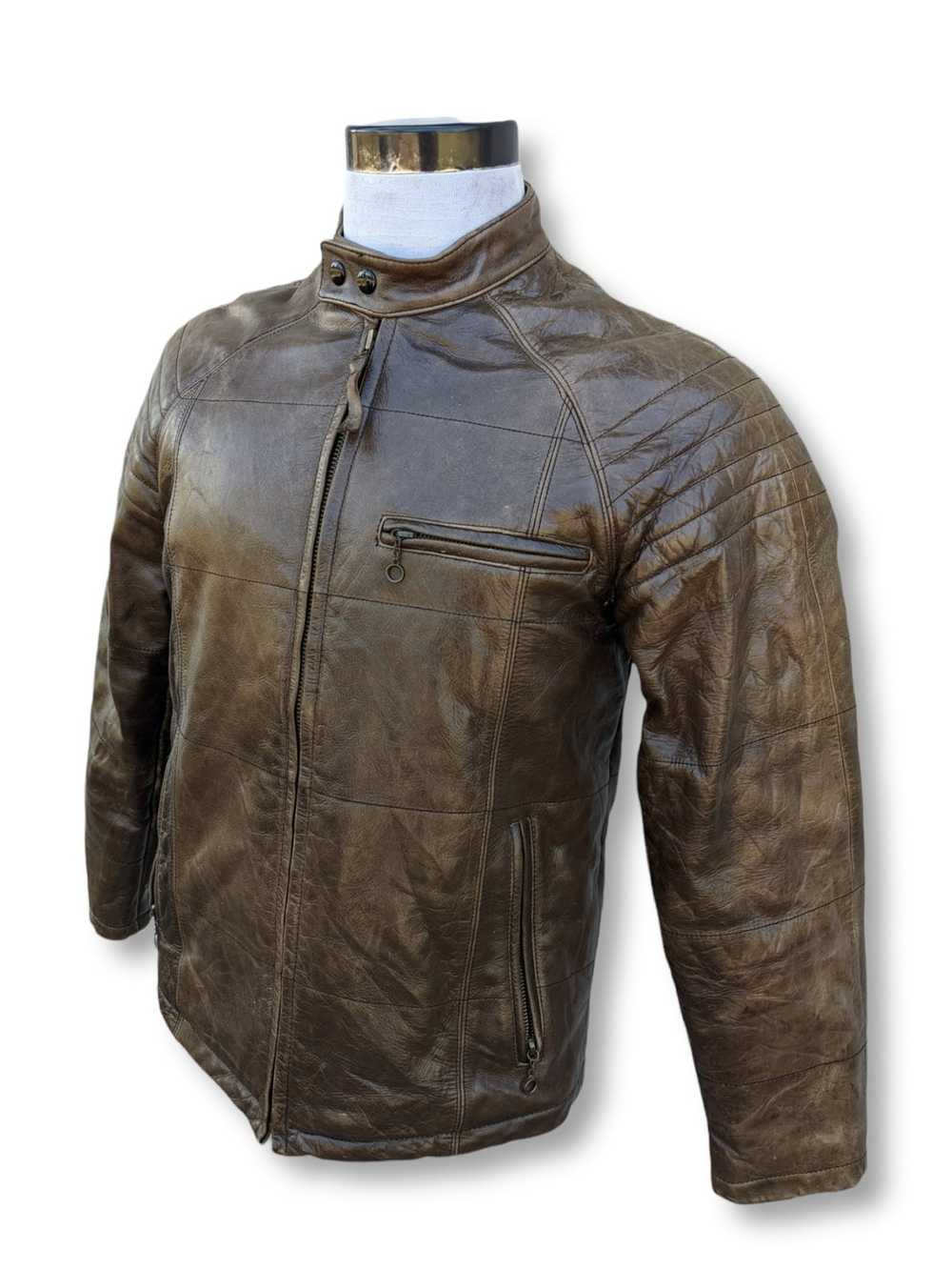 John Bull × Leather Jacket Genuine Cowhide Leathe… - image 3