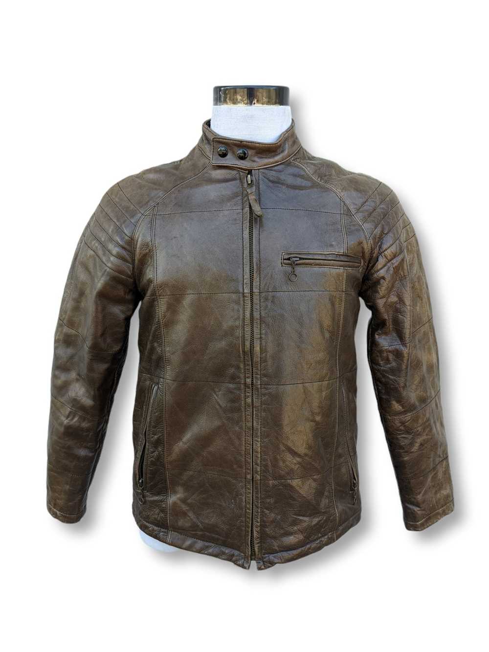 John Bull × Leather Jacket Genuine Cowhide Leathe… - image 4