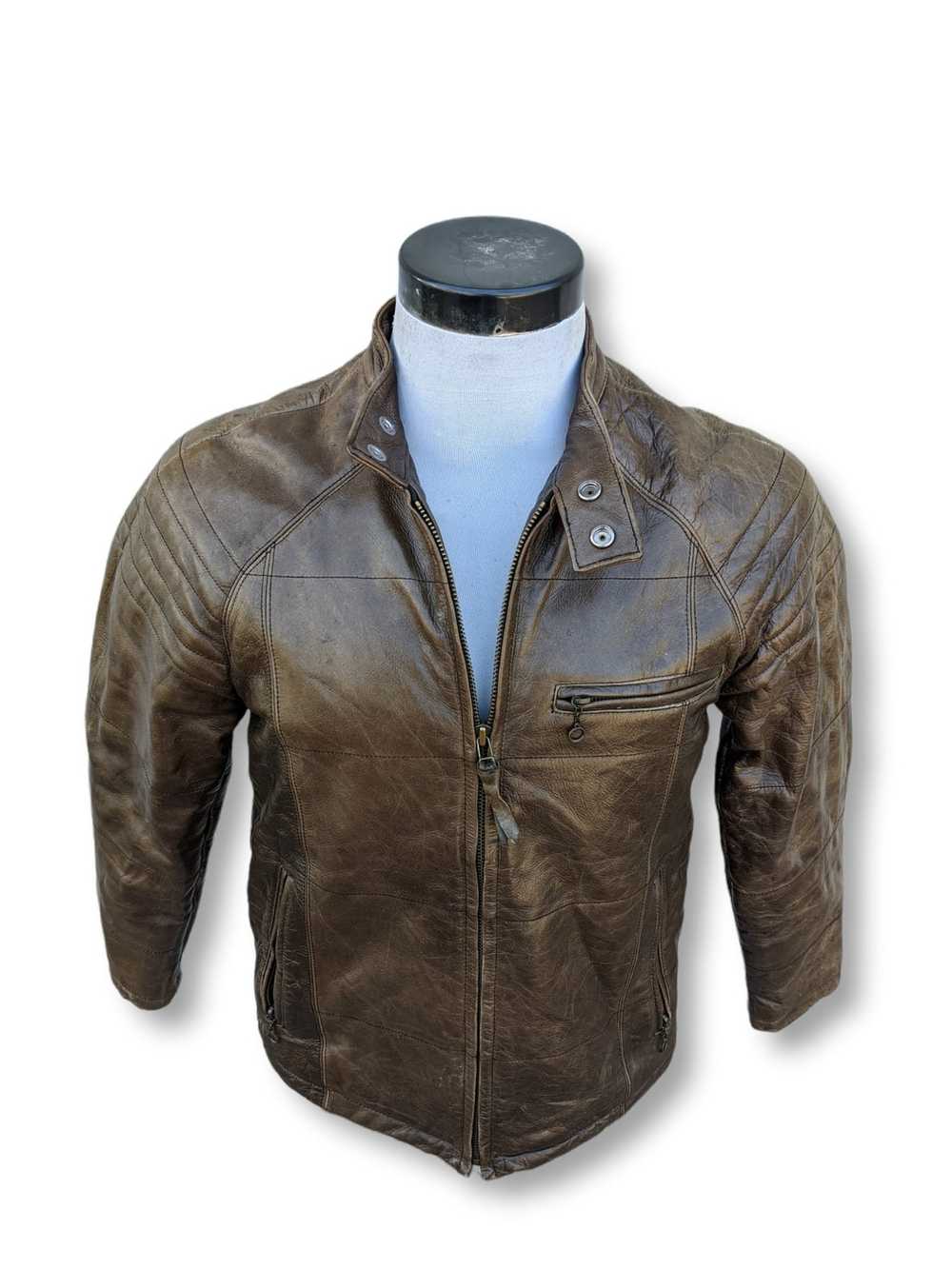 John Bull × Leather Jacket Genuine Cowhide Leathe… - image 8