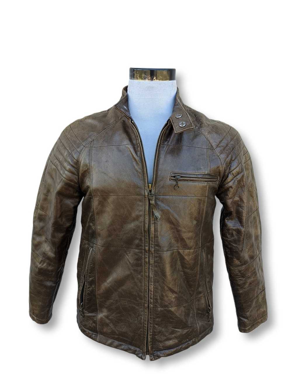 John Bull × Leather Jacket Genuine Cowhide Leathe… - image 9