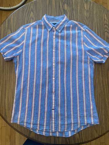 Tommy Hilfiger Blue linen beach button up