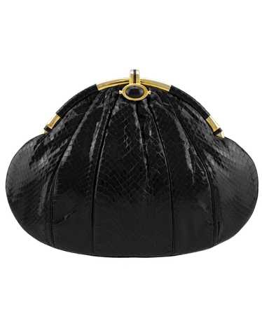 Judith Leiber Large Black and Gold Evening Clutch