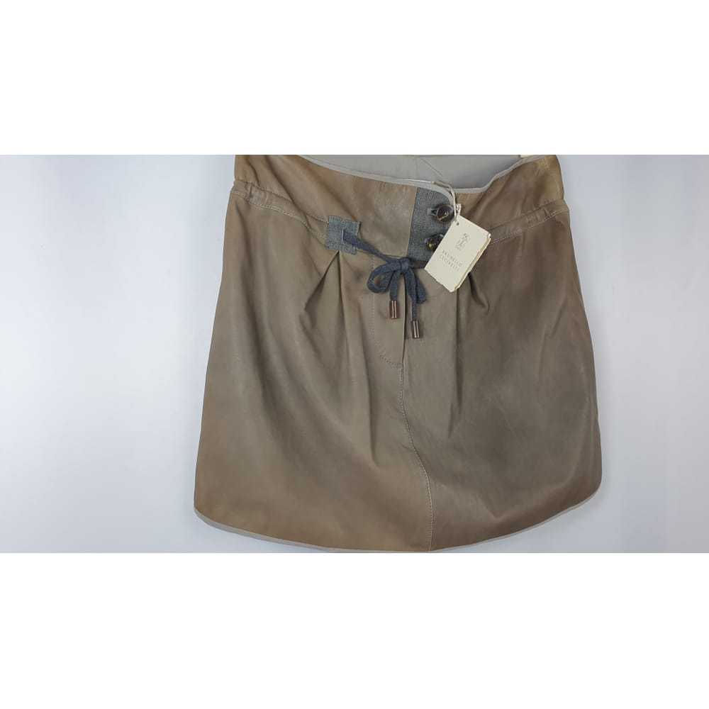 Brunello Cucinelli Leather mid-length skirt - image 2