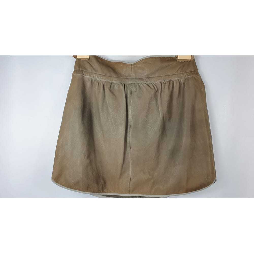 Brunello Cucinelli Leather mid-length skirt - image 3