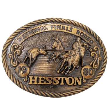 Other 1980 NFR Rodeo Belt Buckle Team Roping Hess… - image 1