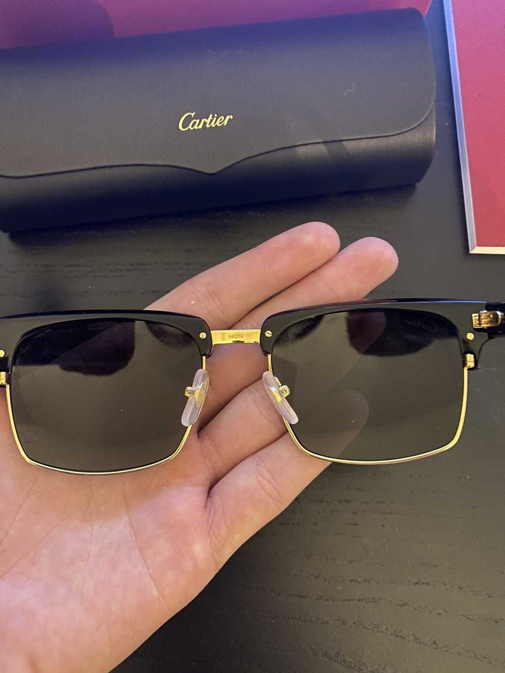Cartier Black and Gold Cartier sunglasses - image 5