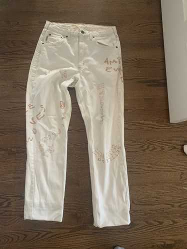 Carhartt White Carhartt denim pants brown stitchin