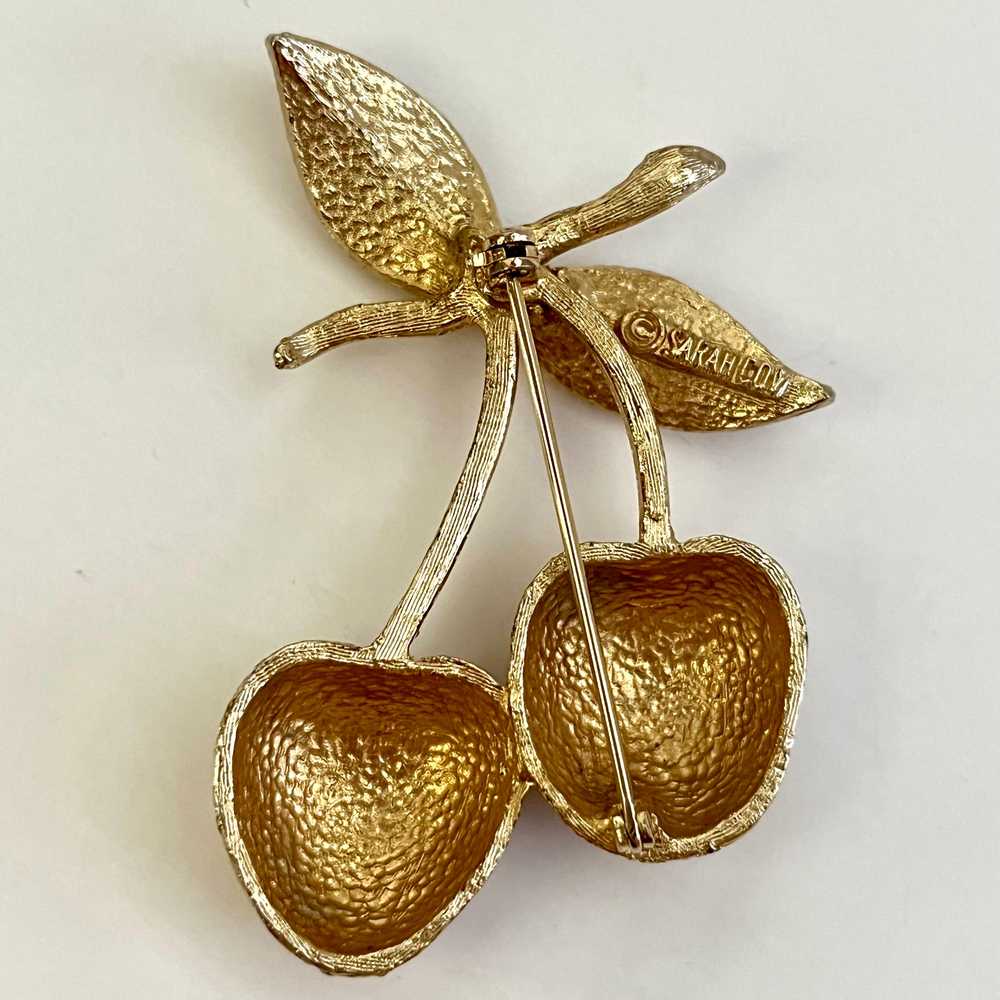 1966 Golden Cherries Sarah Coventry Brooch - Gem