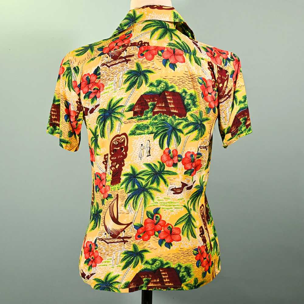 K-Mart Vintage 50s/60s Rayon Hawaiian Shirt, Aloh… - image 11