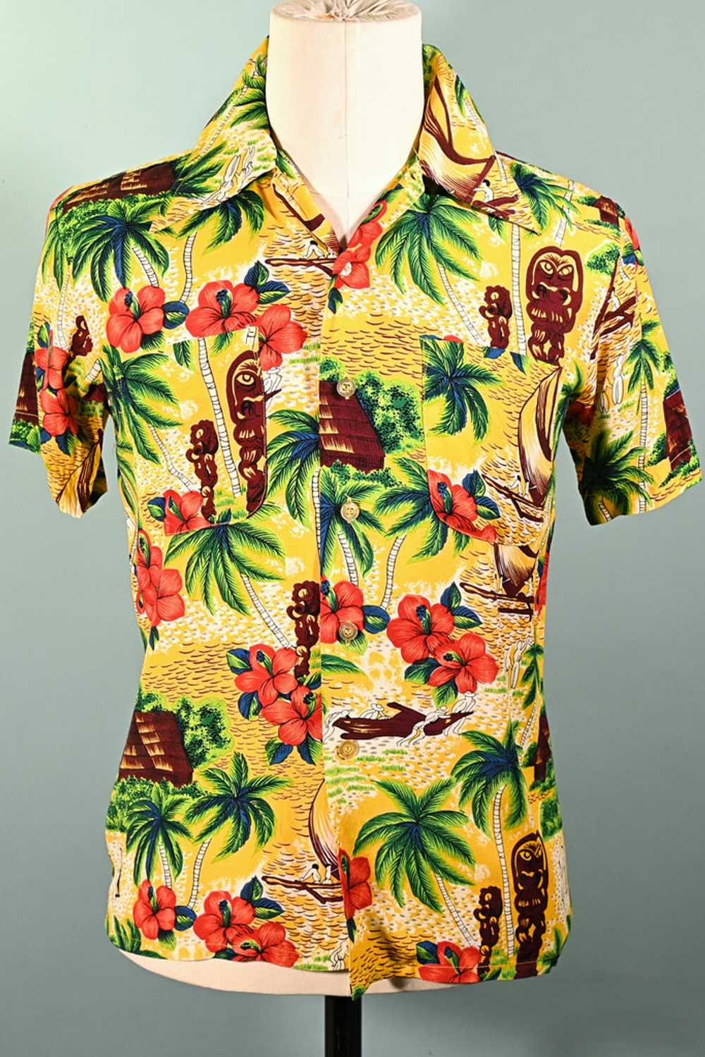 K-Mart Vintage 50s/60s Rayon Hawaiian Shirt, Aloh… - image 1