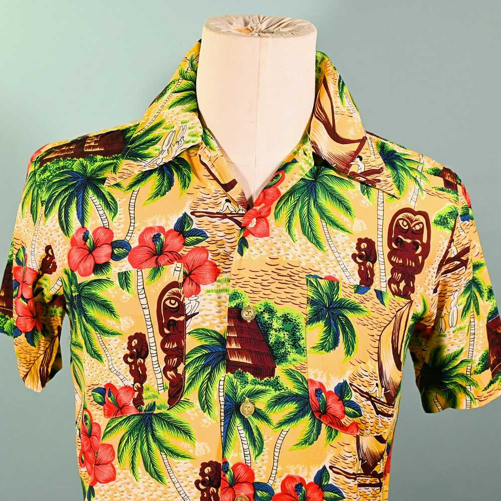 K-Mart Vintage 50s/60s Rayon Hawaiian Shirt, Aloh… - image 3
