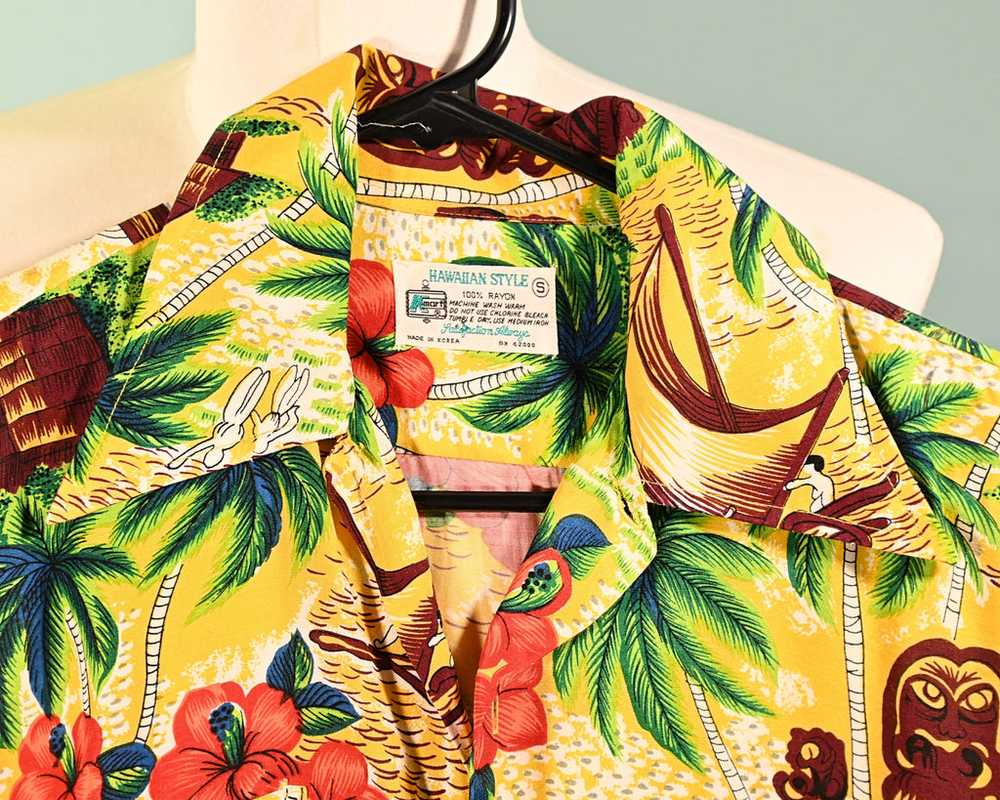 K-Mart Vintage 50s/60s Rayon Hawaiian Shirt, Aloh… - image 4