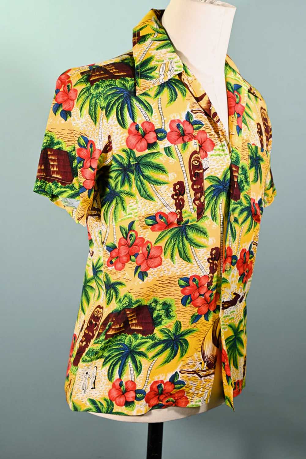 K-Mart Vintage 50s/60s Rayon Hawaiian Shirt, Aloh… - image 7