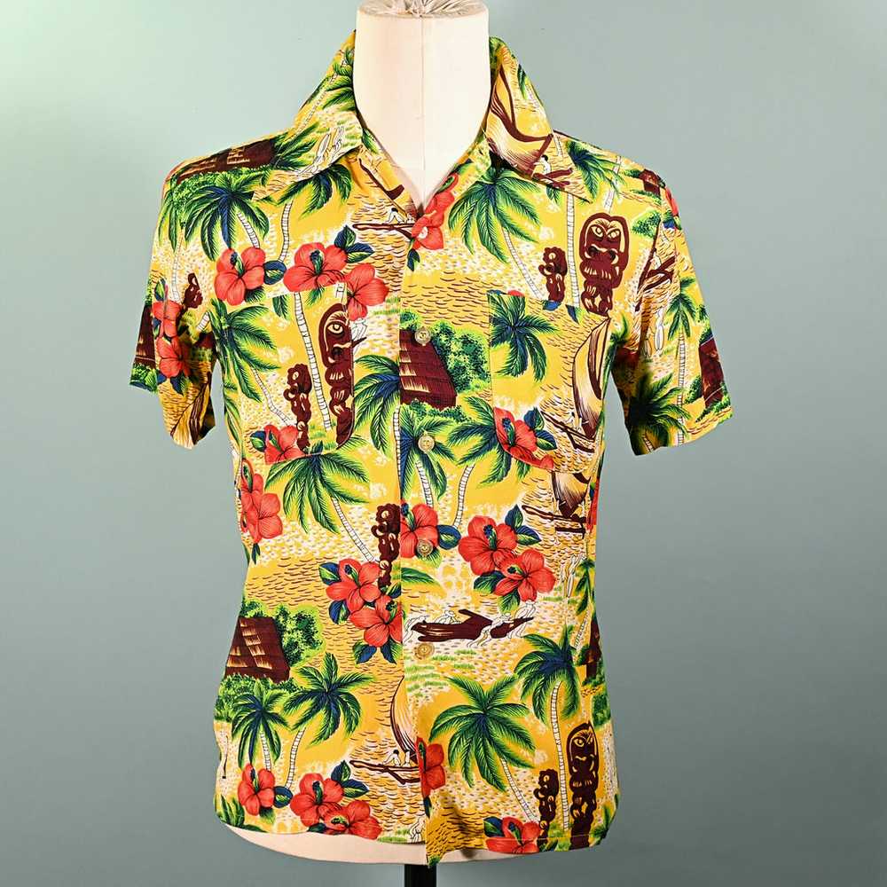 K-Mart Vintage 50s/60s Rayon Hawaiian Shirt, Aloh… - image 9