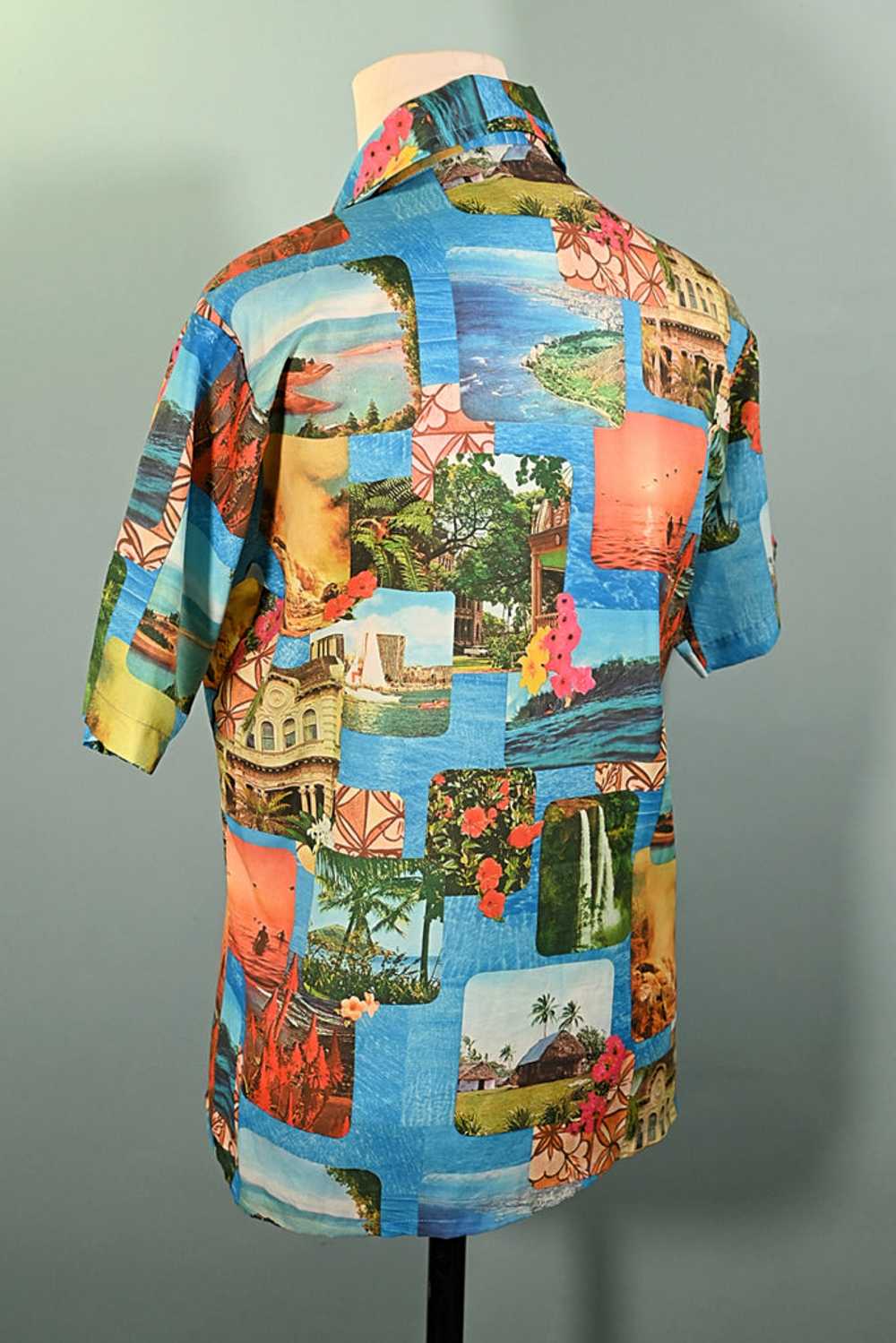 Vintage 70s Photo Image Hawaiian Shirt, Studio On… - image 8