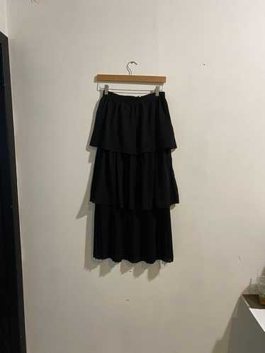Vintage Long Black Layered Skirt