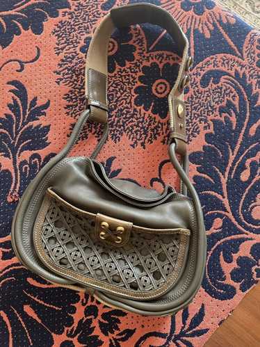 Leather handbag John Galliano Ecru in Leather - 21324790