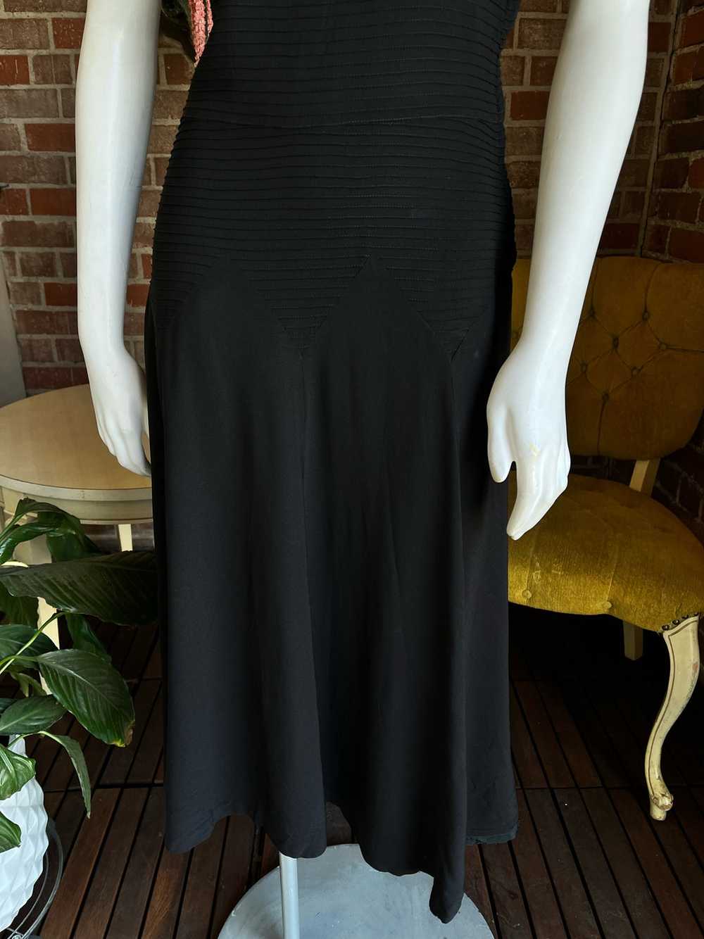 1930s Black Crepe Dress - image 6