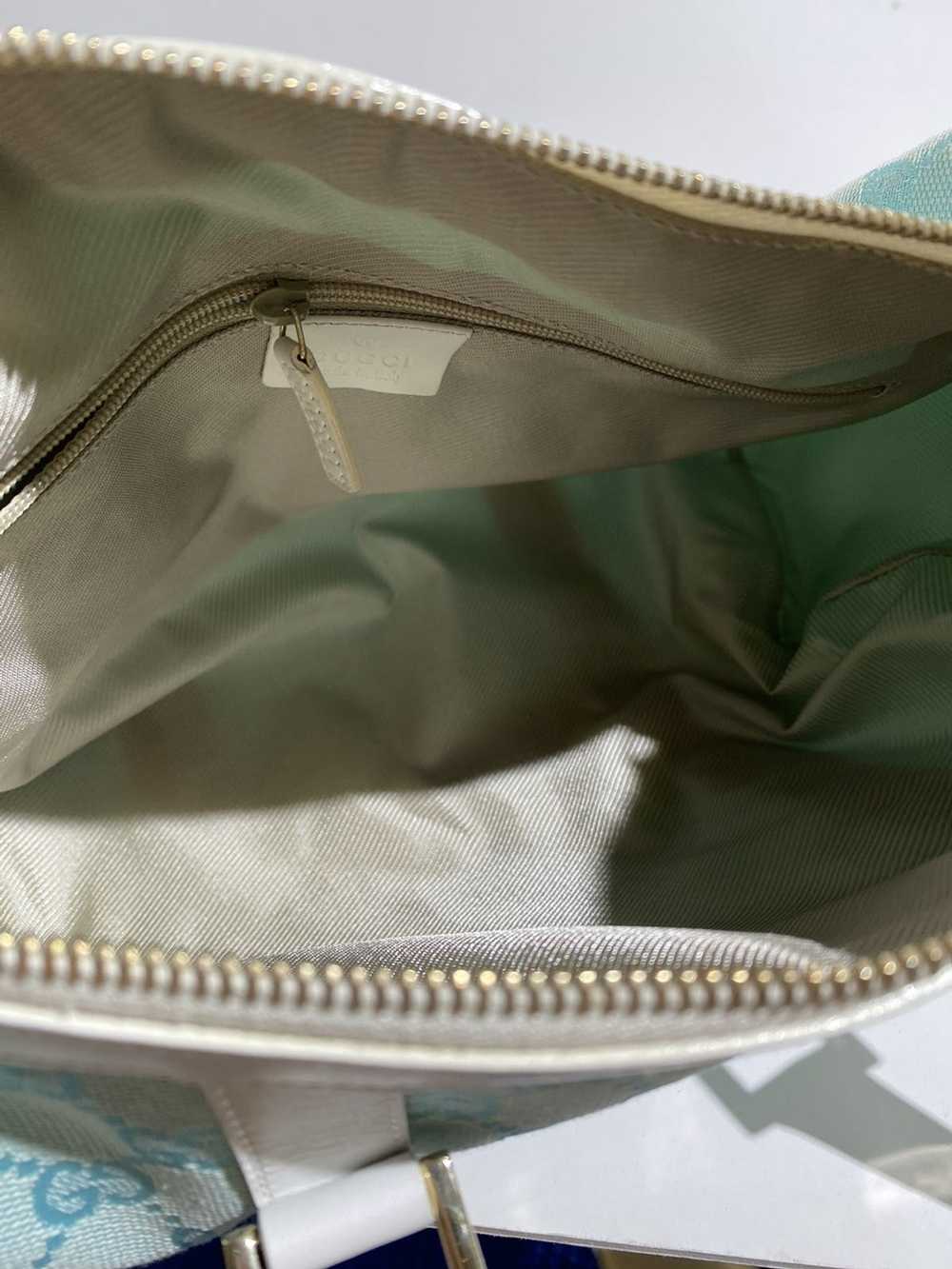 Gucci Gucci 2001 SS GG Canvas Baby Blue Hand Bag - image 3