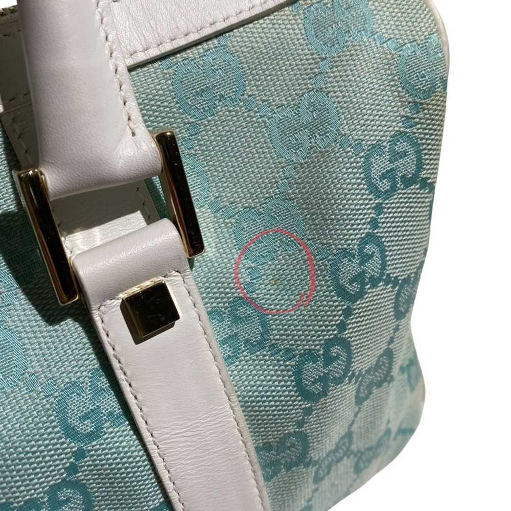 Gucci Gucci 2001 SS GG Canvas Baby Blue Hand Bag - image 9