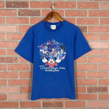 Vintage Original 90’s Walt Disney shops World “ Where Magic Lives “ Tie Dye Cartoon T-Shirt