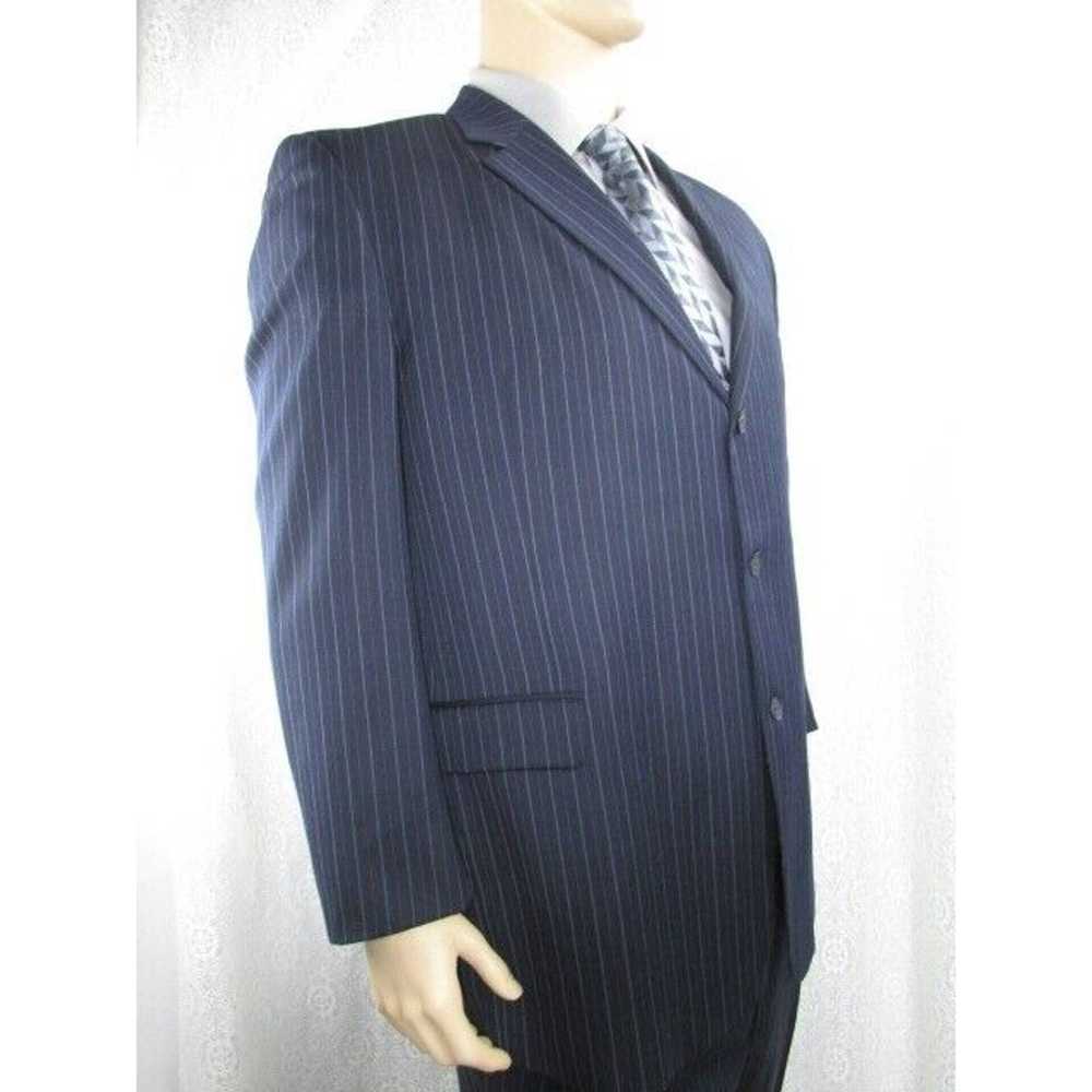 Other Mens Blue Pinstripe Blue Two Piece Suit Poc… - image 2