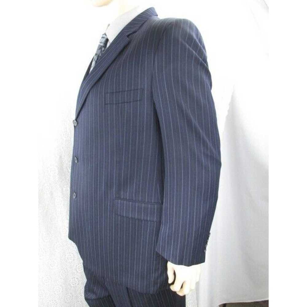 Other Mens Blue Pinstripe Blue Two Piece Suit Poc… - image 3